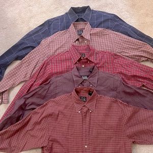 Bundle of 5 Jos A Bank long sleeve button downs size M